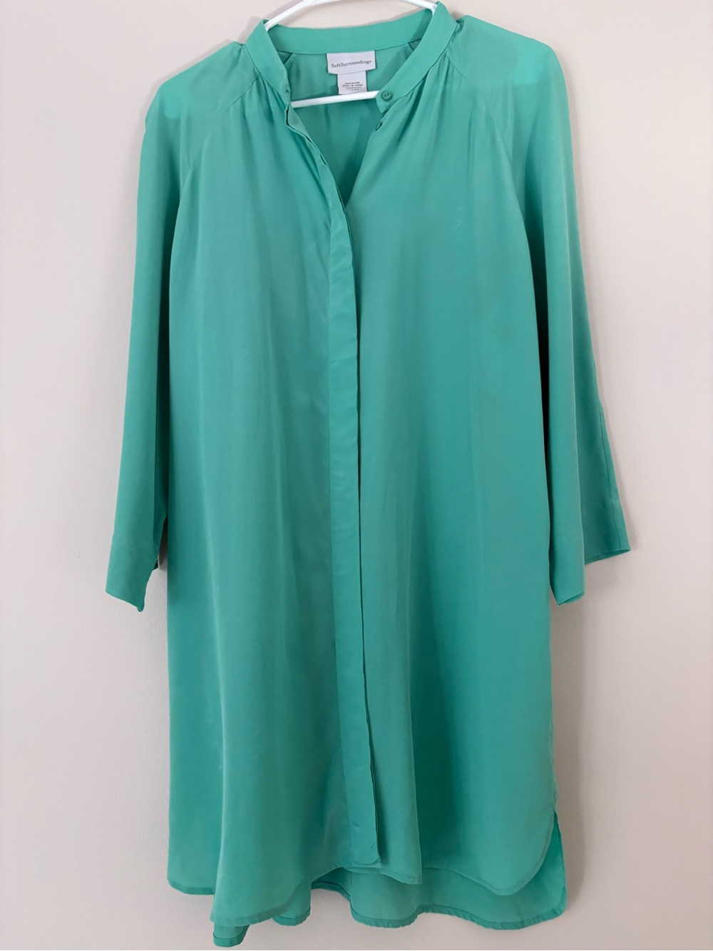 Soft Surroundings Teal Aqua Longline Tunic